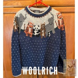 Woolrich Animal Motif Wool Pullover Sweater, Sz M